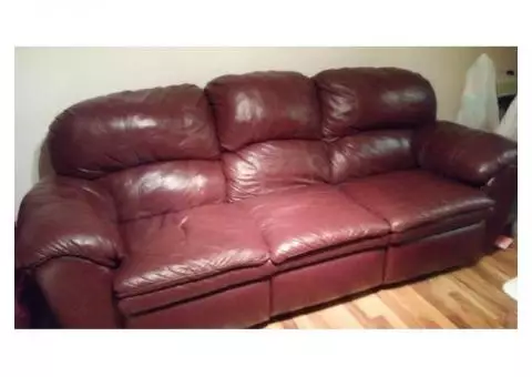 Leather recliner sofa $300